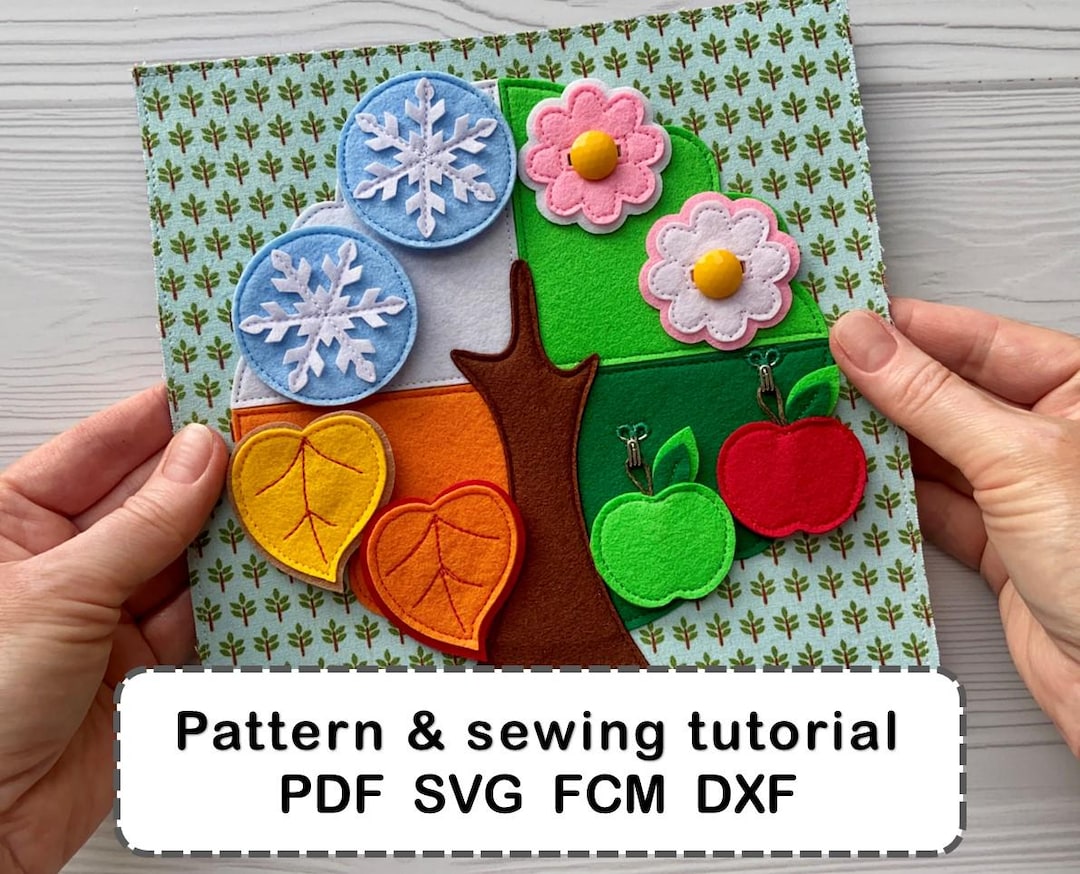 Four Seasons Tree Quiet Book Page: Felt Sewing Pattern (PDF
