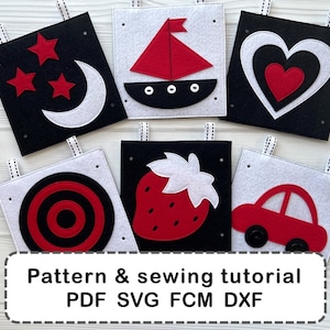 Schnittmuster Karteikarte für Neugeborene, 12 doppelseitige Filzkarten Schnittmuster, DIY Montessori Spielzeug, Babypartygeschenk