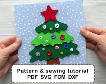 Naaipatroon vilten kerstboompuzzel – stille boekenpagina (pdf)
