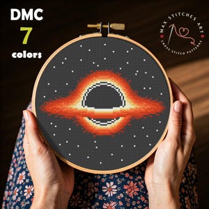 Zwart gat kruissteekpatroon, Space Galaxy-borduurwerk, decor scifi-universum, nevel, cadeau wetenschap geek, kosmosstiksel, ruimtethema