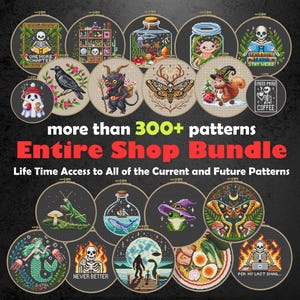 Ensemble de point de croix dans toute la boutique, plus de 300 motifs, accès à vie, tous les modèles actuels et futurs, téléchargement immédiat en PDF, ensemble de la boutique