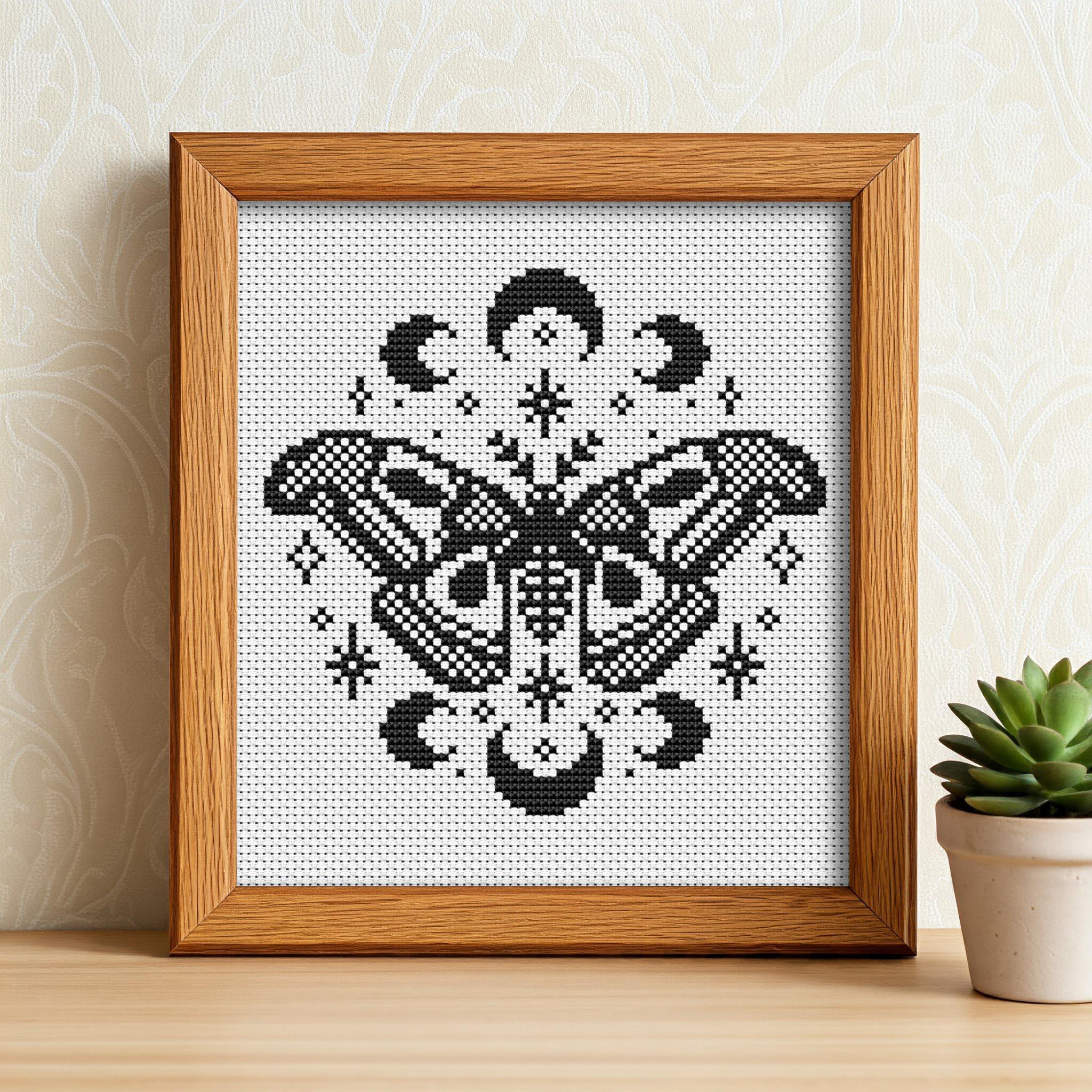 Atlas Moth Cross Stitch Pattern: Celestial Embroidery Design (PDF ...