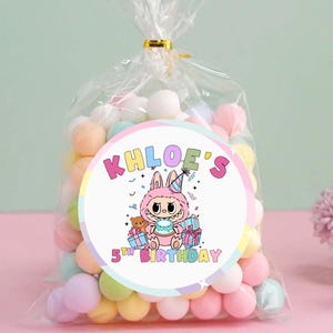 Labubu Inspired Party Stickers,Labubu Party favors,Labubu  decorations,Labubu birthday,Labubu Party, Cute Monster Party Custom Labels,