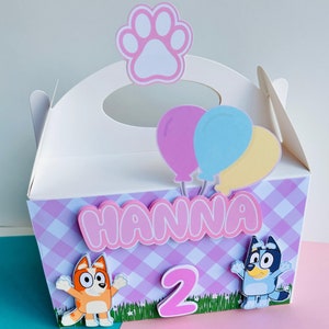 Personalized Blue Dog Party Favor Box