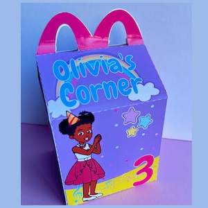 Personalized Gracie Girl Treat Box: Party Favor Gable Box