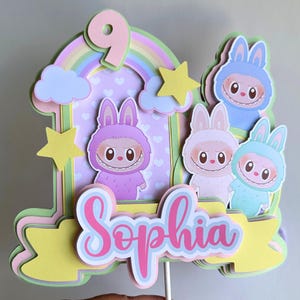 Labubu Cake Topper: Girl Birthday Party Decoration,Labubu 3D Cake Topper/Birthdays/Cake Topper/Kid&#39;s Birthday/Cartoon Birthday Theme