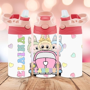 Personalized Labubu Kids Tumblers,Labubu Inspired Tumblers 12oz, Little Monsters Gift Ideas,Custom gifts,Labubu Lover Gift,Kids Water Bottle