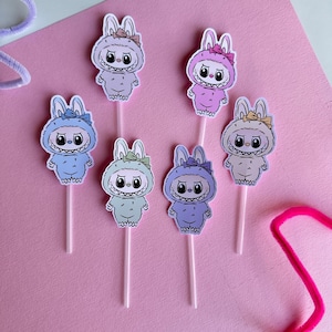 Labubu Cupcake Toppers,Labubu Birthday Decorations,Pastel Little Monsters Party,Labubu cupcake toppers, Labubu toppers