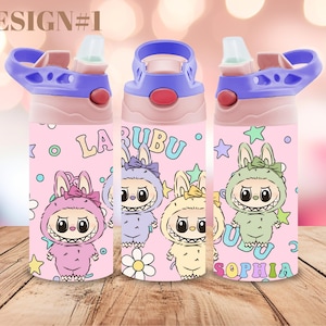 Personalized Labubu Kids Tumblers,Labubu Inspired Tumblers 12oz, Little Monsters Gift Ideas,Custom gifts,Labubu Lover Gift,Kids Water Bottle