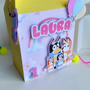 Blue Dog Birthday Party Box: Personalized Favor Box