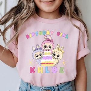 Custom Kids Labubu Shirt, Labubu Birthday Girl Shirt ,Funny Monsters Birthday Girl Shirt, Kawaii Shirt, Gift For Kids, Birthday Shirt Girl
