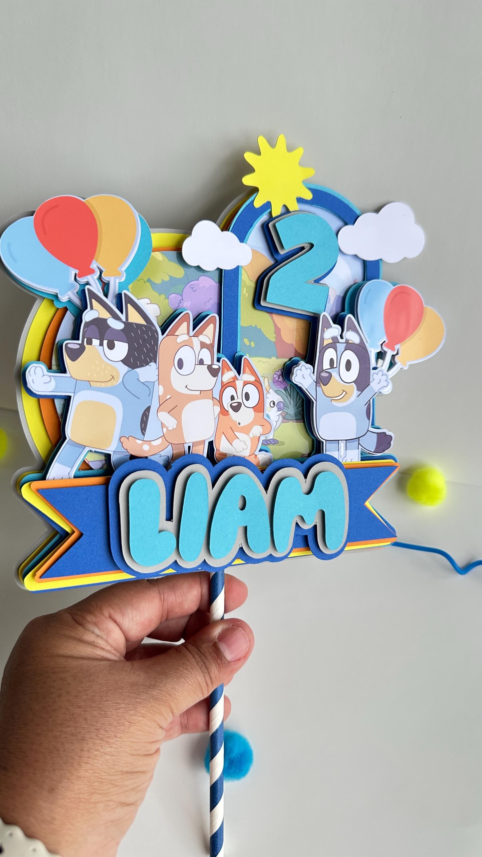 Blue Dog Cake Topper