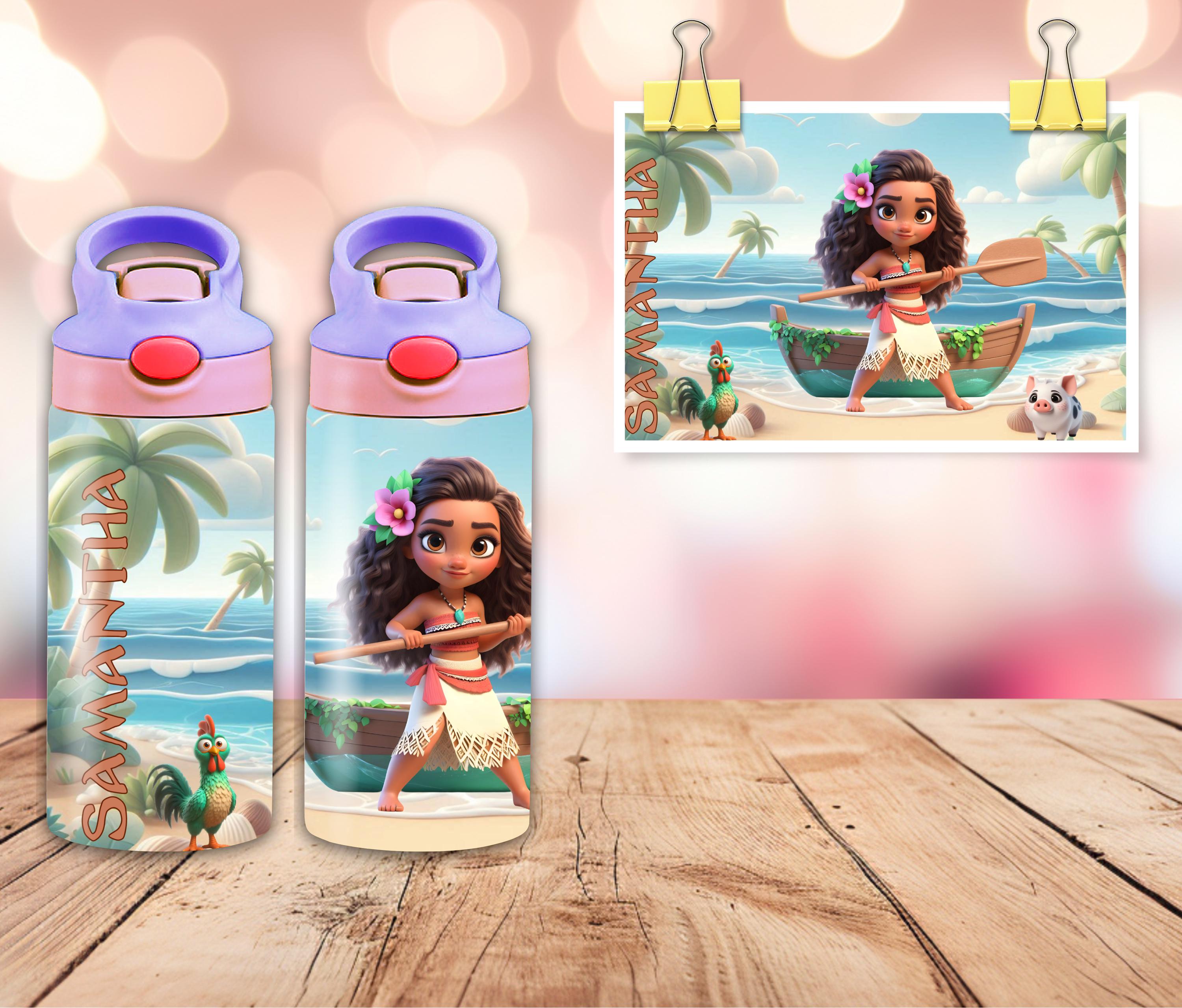 Personalized Kids Tumbler,3D Moana Inspired Kids Tumbler 12oz,Flip Top Kids Tumbler, Kids Tumbler,Custom MoanaTumbler,Moana Cartoon 3D