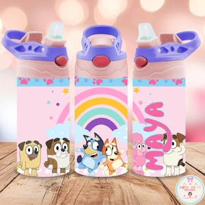Personalized Kids Tumbler, Blue Dog Inspired Kids Tumbler 12oz,Flip Top Kids Tumbler, Kids Tumbler,Custom Blue Dog Tumbler,Blue Dog Cartoon