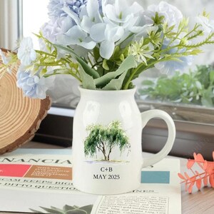 Personalized Engagement Flower Vase, Wedding Anniversary Gift For Couple, Wedding Vase Gift, Couple Gifts,Gifts For Newlyweds