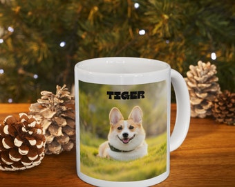 Custom Dog Photo Gift, Personalized gift Dog Picture with Dog Name on Mug, Dog Lover  Gift Mug, Dog Owner gift for Mug, Birthday Gift Dog