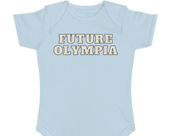 FUTURE OLYMPIA baby bodysuit.