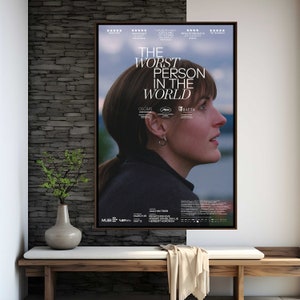 Pôster do filme A Pior Pessoa do Mundo | Impressão de alta qualidade | Arte cinematográfica | Decoração de parede | Colecionáveis para fãs de cinema | Pôster para presente