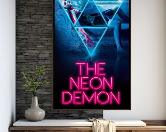 De neondemon filmposter | Hoge afdrukkwaliteit | Filmkunst | Wanddecoratie | Verzamelobjecten voor filmfans | Cadeauposter