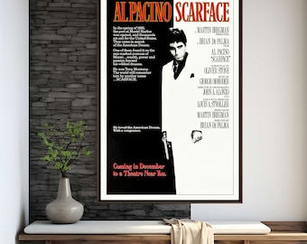 Scarface Movie Poster | High Quality Print | Movie Art | Wall Decor | Film Fan Collectibles | Gift Poster