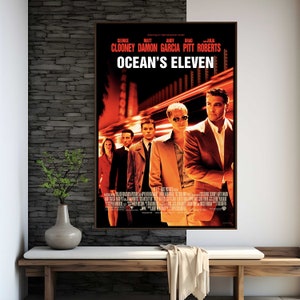 Ocean's Eleven Film Poster | Hochwertiger Druck | Filmkunst | Wanddekoration | Filmfächer Sammlerstücke | Geschenk Poster