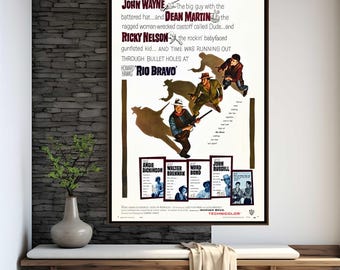 Rio Bravo Movie Poster | High Quality Print | Movie Art | Wall Decor | Film Fan Collectibles | Gift Poster