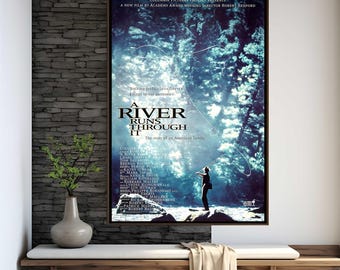 Poster de cinéma « A River Runs Through It » (2) - Impression sur toile - Décoration murale moderne - Affiches décoratives pour la maison - Avec cadre/sans cadre - 20 x 30 cm