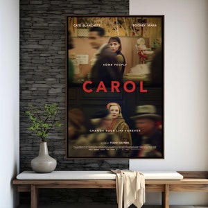 Cartaz do filme Carol | Impressão de alta qualidade | Arte do filme | Decoração de parede | Colecionáveis de fãs de cinema | Cartaz de presente