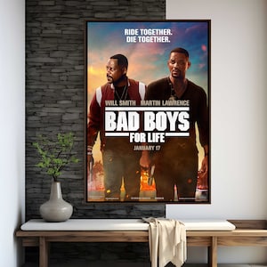 Pôster do filme Bad Boys para Sempre | Impressão de alta qualidade | Arte cinematográfica | Decoração de parede | Colecionáveis para fãs de cinema | Pôster para presente