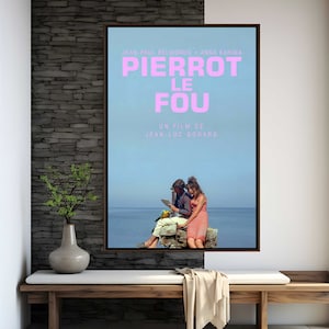 Poster del film Pierrot Le Fou / Stampa di alta qualità / Arte del film / Decorazione murale / Oggetti da collezione per gli appassionati di cinema / Poster regalo
