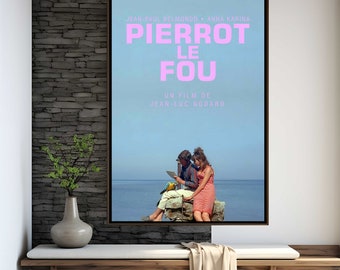 Pierrot Le Fou Movie Poster | High Quality Print | Movie Art | Wall Decor | Film Fan Collectibles | Gift Poster