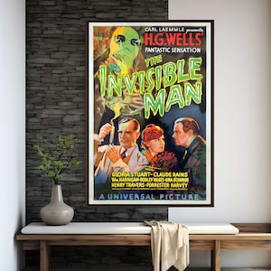 The Invisible Man Movie Poster | High Quality Print | Movie Art | Wall Decor | Film Fan Collectibles | Gift Poster