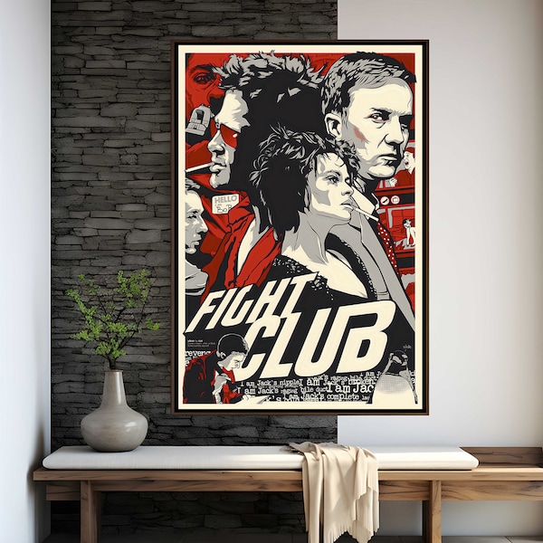 Fight Club Movie Poster | Movie Art | Wall Decor | Film Fan Collectibles | Gift Poster