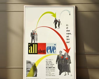 All About Eve Movie Poster | High Quality Print | Movie Art | Wall Decor | Film Fan Collectibles | Gift Poster