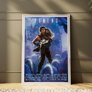 Filmaffisch för Aliens | Högkvalitativt tryck | Filmkonst | Väggdekor | Samlarobjekt för filmfans | Presentaffisch