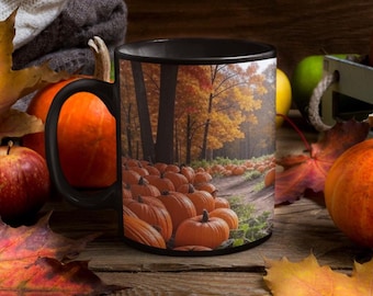 Pumpkin Patch Fall Coffee Mug, Pumpkin Theme Coffee Mug, Ceramic Pumpkin Mug, Gifts for Fall Lovers, Harvest Mug, Fall Mugs, Fall Coffee Mug