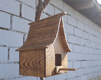 Natural Wood Bird House, Handmade Bird House, Wooden Bird House, Outdoor Bird House, Garden Decorative Bird House, Wooden Bird Box,Bird Nest