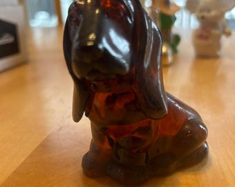 Avon Beagle Glass Perfume Bottle
