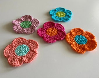 Handmade Crochet Daisy Flower Mug Rug Coaster 100% Cotton