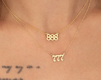 Collana con numero angelico: ciondolo con numero fortunato personalizzato, gioielli spirituali