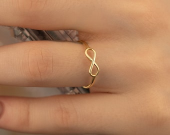 Sterling Silver Infinity Ring: Dainty Stackable Eternity Band