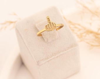 Middle Finger Charm Ring | Swear Jewelry