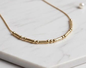 Personalized Morse Code Necklace – 14k Gold Vermeil, Hidden Message