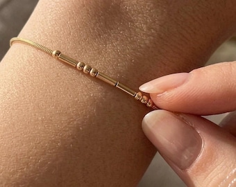 Personalized 925 Sterling Silver Morse Code Bracelet, Secret Message Pendant, Valentine Gift