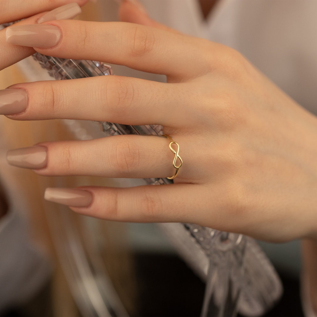 Rainbow Infinity Band Sterling Silver Ring