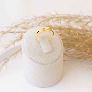 Dainty Initial Ring Personalized | Single Letter Ring Gold or Silver | Custom Stackable Name Ring | Minimalist Alphabet Jewelry Gift