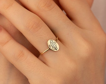 Geburtsmonat Blume Ring: Gänseblümchen Schmuck, Sterling Silber