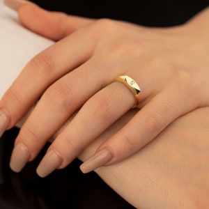 Dainty Initial Ring Personalized | Single Letter Ring Gold or Silver | Custom Stackable Name Ring | Minimalist Alphabet Jewelry Gift