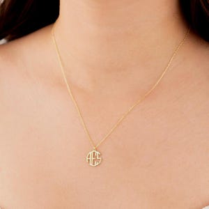 Dainty Block Monogram Necklace: 14K Gold Plated Sterling Silver Choker