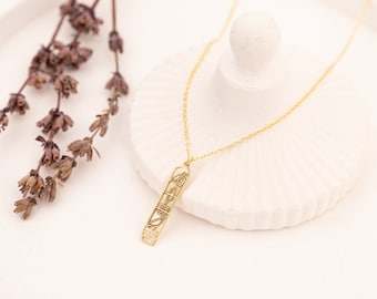Custom Egyptian Cartouche Necklace | Personalized Hieroglyphic Name Necklace 925 Sterling Silver | Ancient Egypt Symbol Jewelry, Unique Gift